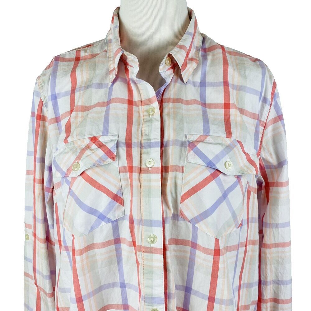 Magellan Fish Gear Mag Wick Shirt XXL Womens Pink Purple Plaid Long Sleeve